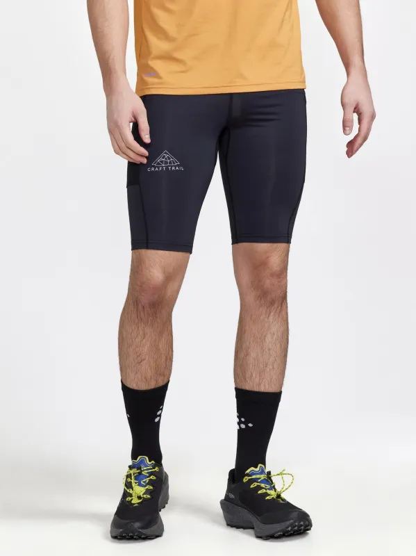 Men's PRO Trail Running Short Tights - Black sold by Craft Sportswear