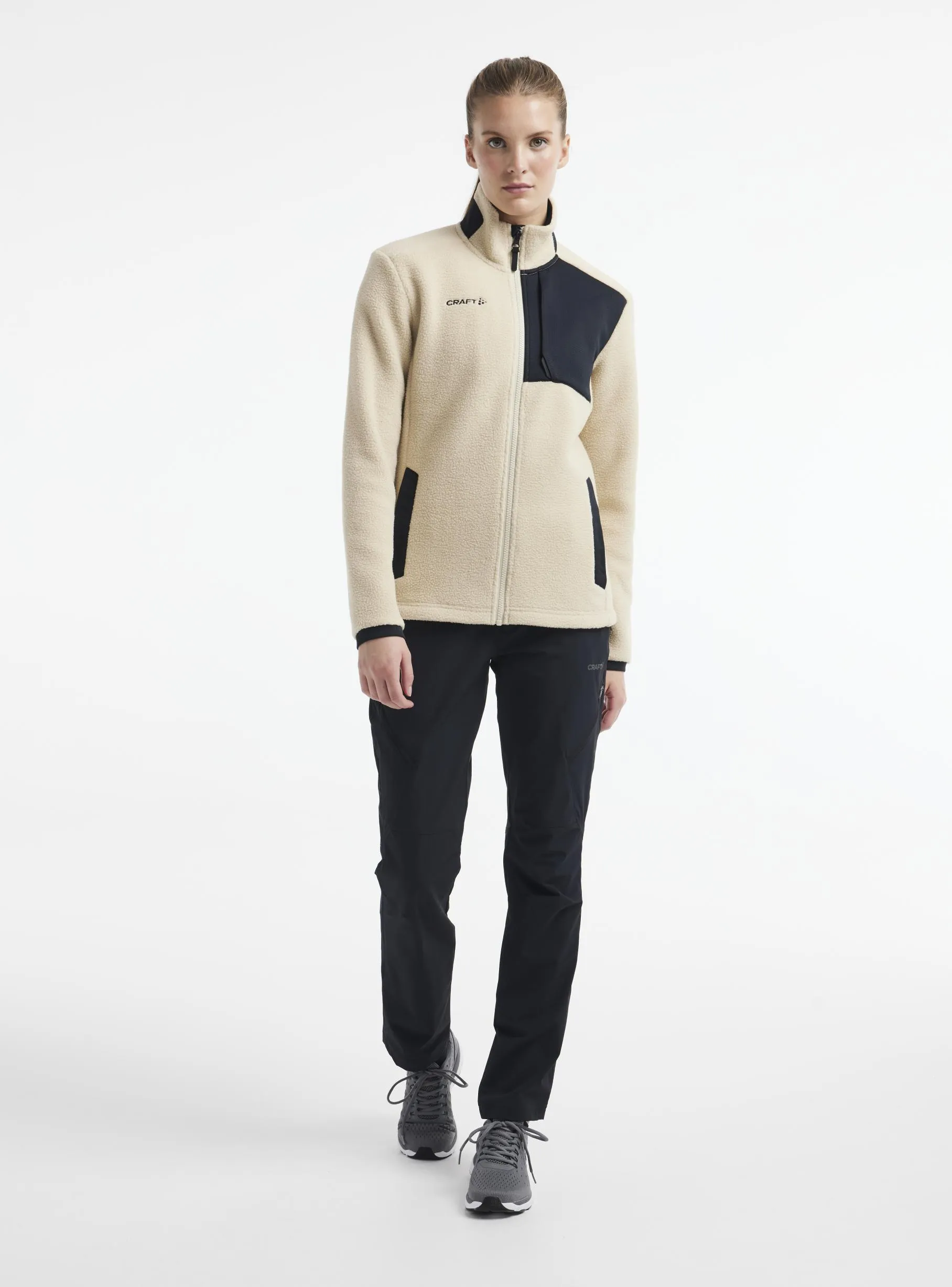 WOMEN'S ADV EXPLORE PILE FLEECE JACKET - ECRU-BLACK sold by Craft Sportswear product image thumbnail 4