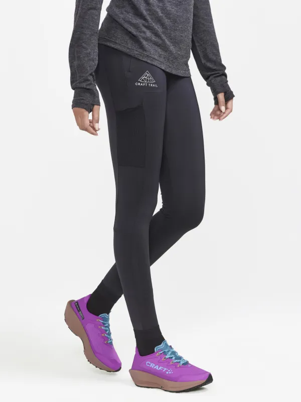 Women's PRO Trail Running Tights - Black sold by Craft Sportswear