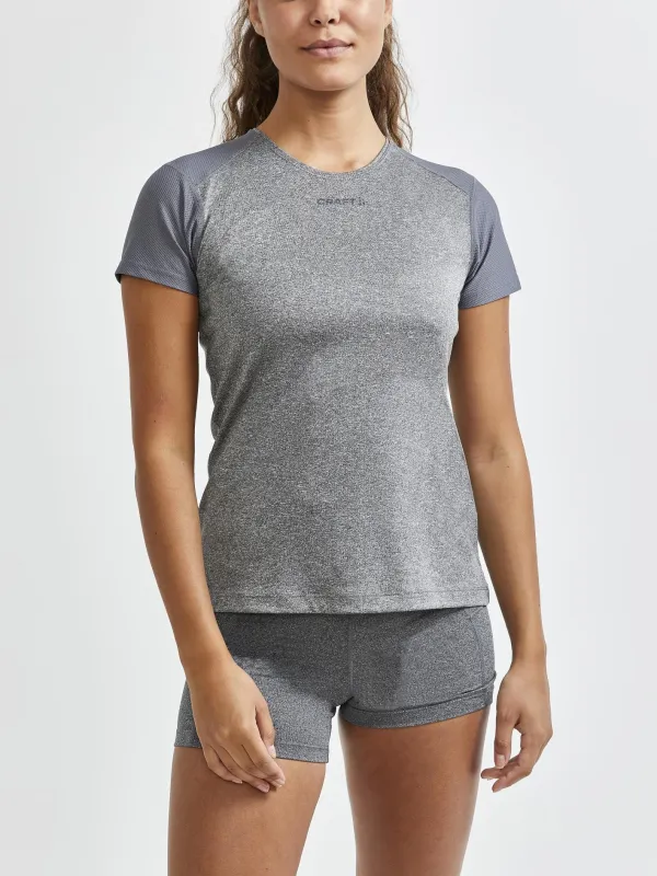 WOMENS ADV ESSENCE SS SLIM TEE - Dk Grey Melange sold by Craft Sportswear