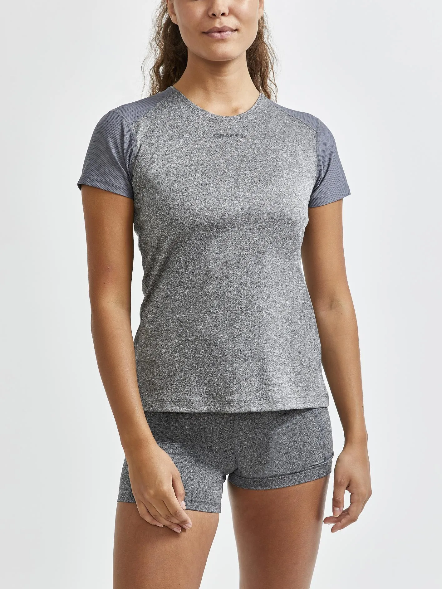Women's ADV Essence SS Slim Tee - Dk Grey Melange sold by Craft Sportswear