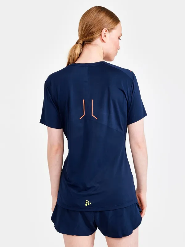 Women's PRO Dazzle Camo Running Tee - BLAZE/P DAZZLE CAMO sold by Craft Sportswear