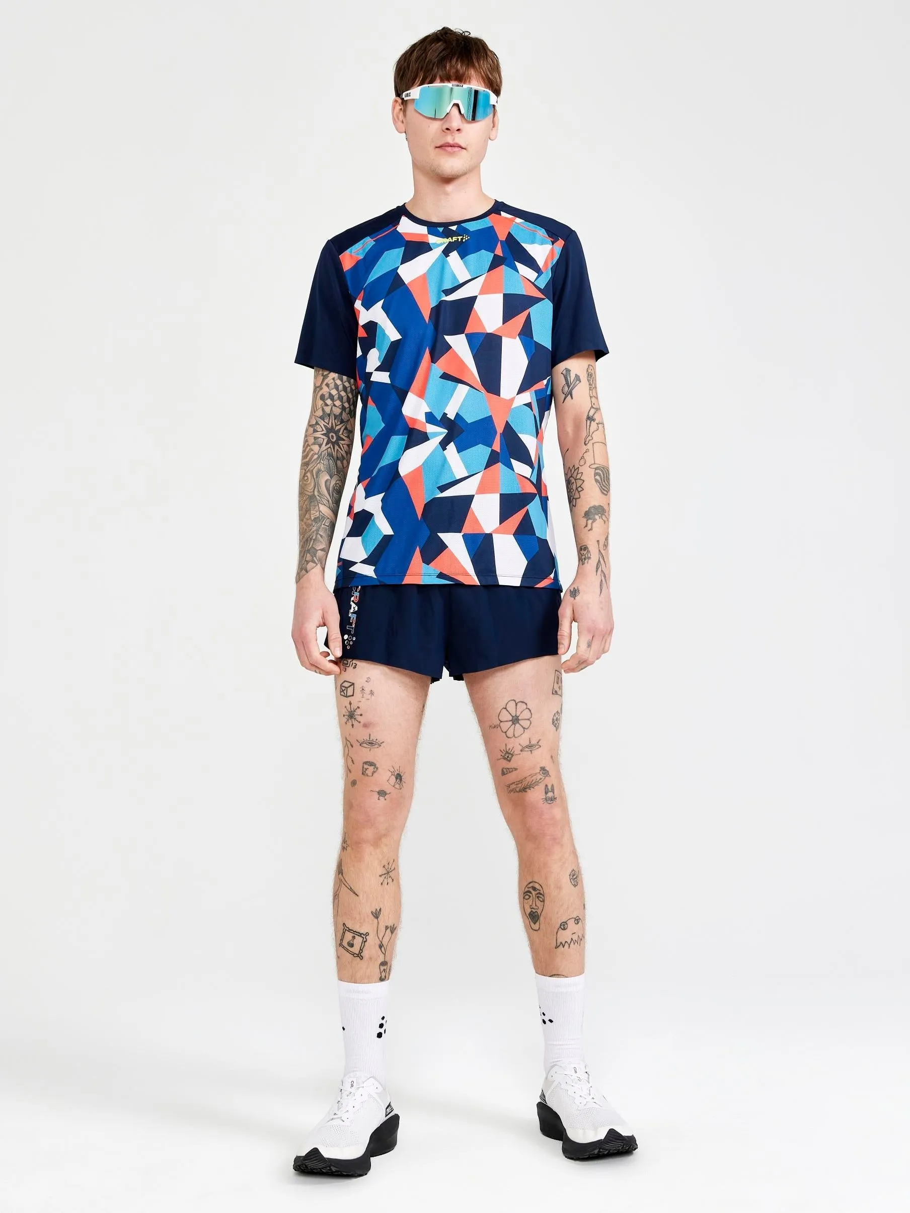 Men's PRO Dazzle Camo Running Tee - BLAZE/P DAZZLE CAMO sold by Craft Sportswear product image thumbnail 3