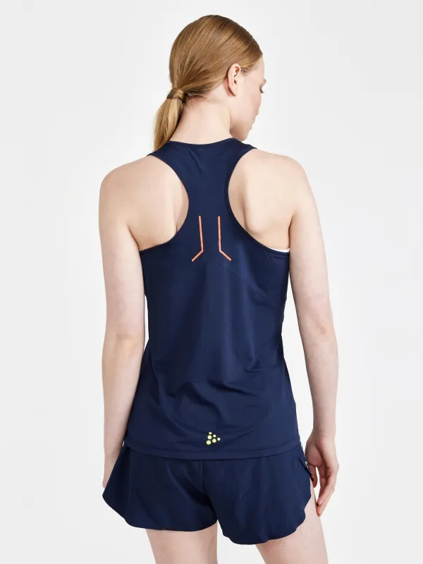 Women's PRO Dazzle Camo Running Singlet - BLAZE/P DAZZLE CAMO sold by Craft Sportswear