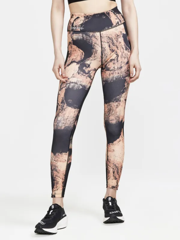 WOMEN'S ADV ESSENCE RUNNING TIGHTS  - GLOW-MULTI sold by Craft Sportswear