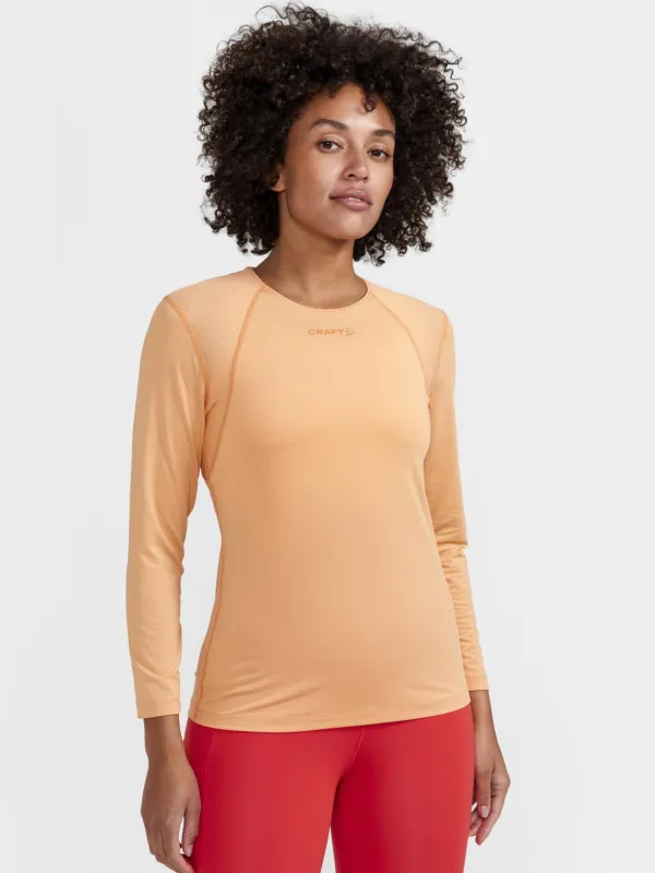 WOMEN'S ADV ESSENCE LONG SLEEVE TRAINING TEE - PEACH sold by Craft Sportswear