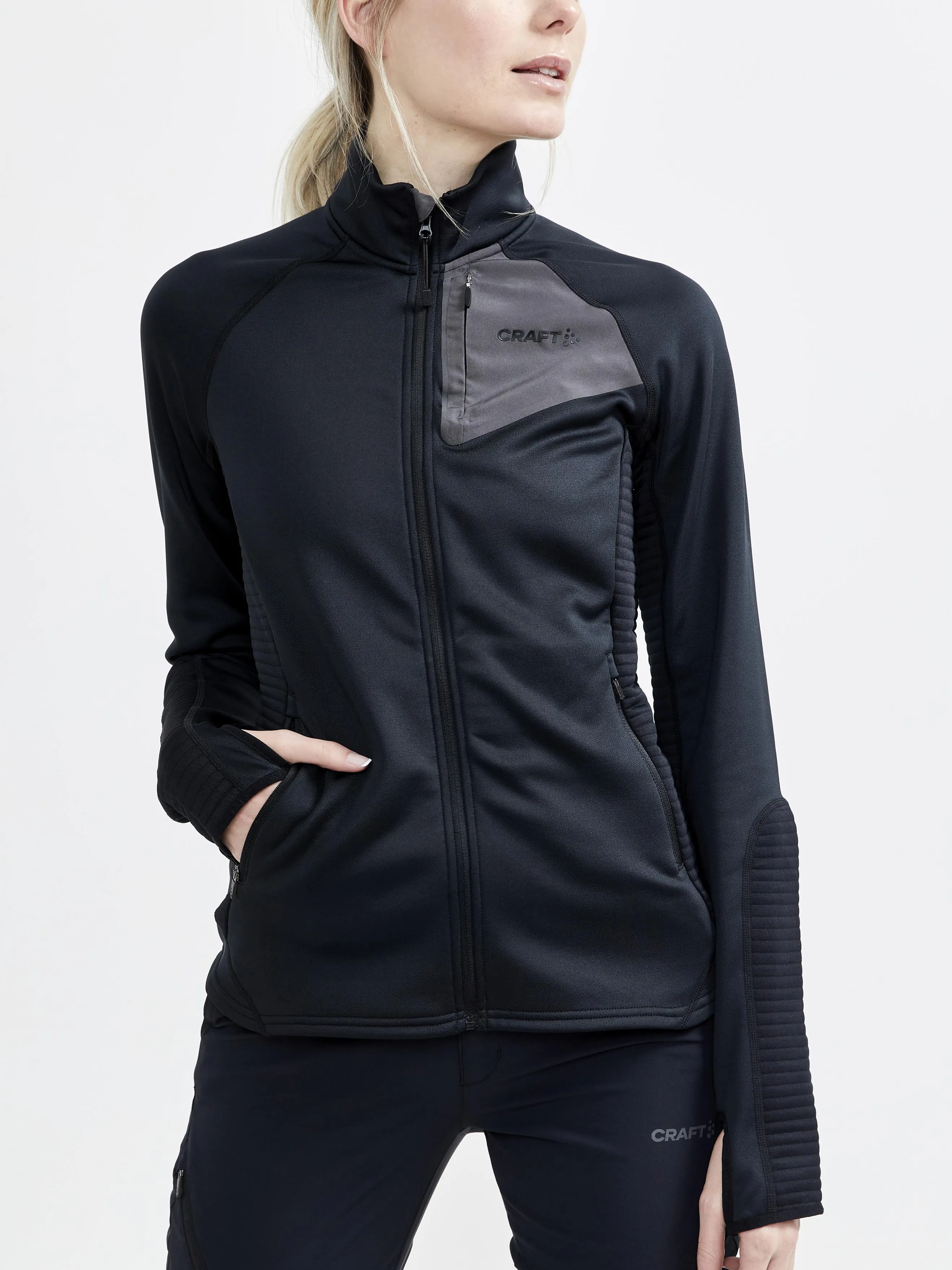 WOMEN'S ADV TECH FLEECE THERMAL MIDLAYER - Black sold by Craft Sportswear