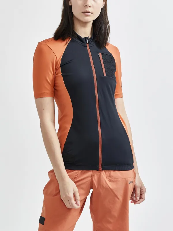 WOMEN'S ADV OFFROAD JERSEY  - BLACK/TERRACOT sold by Craft Sportswear