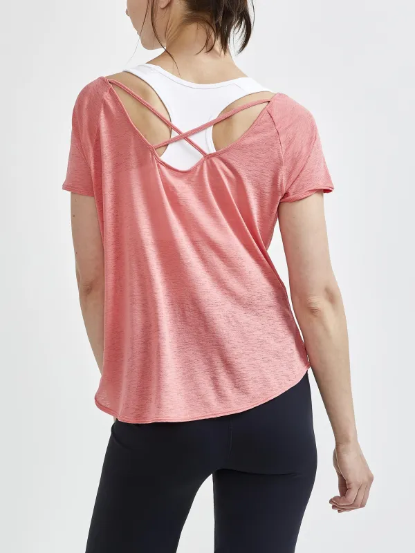 Women's CORE Charge Cross Back Tee - CORAL sold by Craft Sportswear