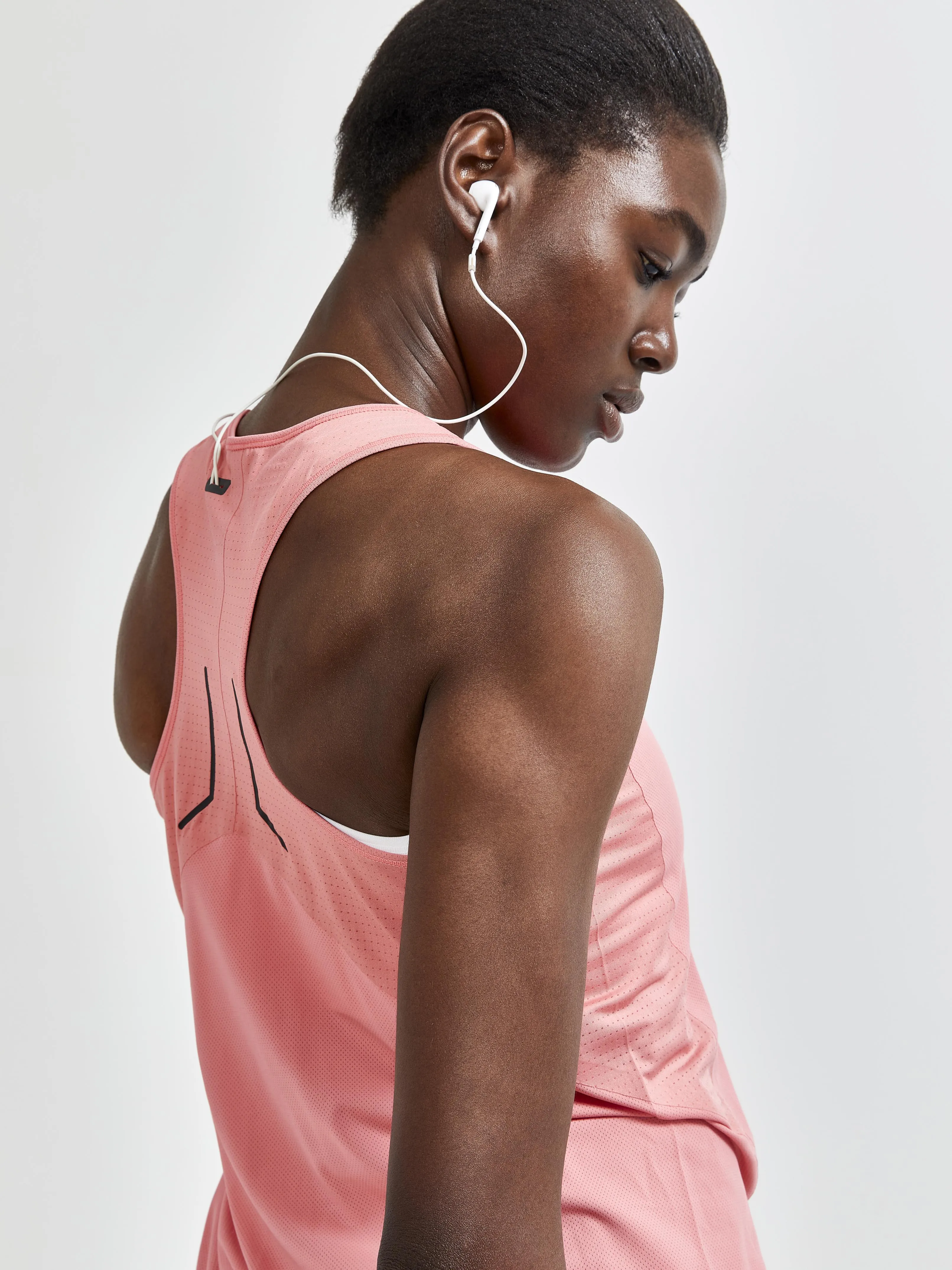 WOMEN'S PRO HYPERVENT RUNNING SINGLET - CORAL sold by Craft Sportswear product image thumbnail 3