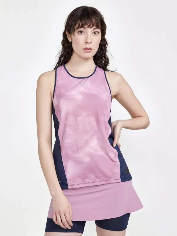 WOMEN'S PRO HYPERVENT RUNNING SINGLET - BLAZE/MULTI sold by Craft Sportswear