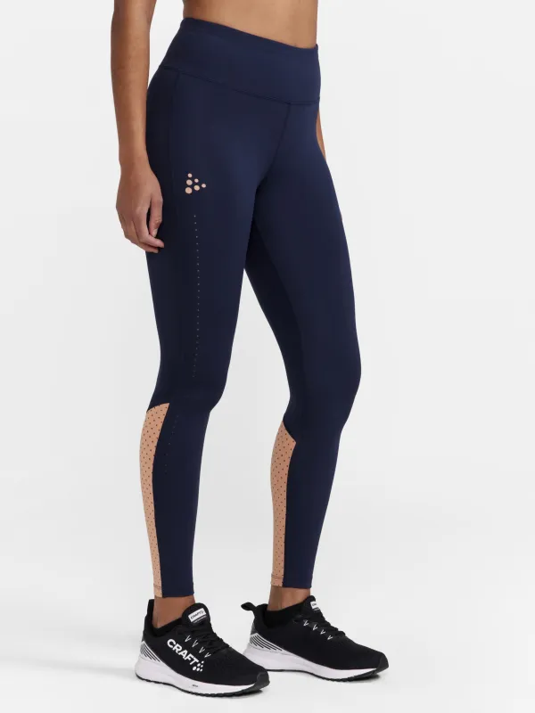 Women's ADV Charge Perforated Tights - Blaze/Cliff sold by Craft Sportswear