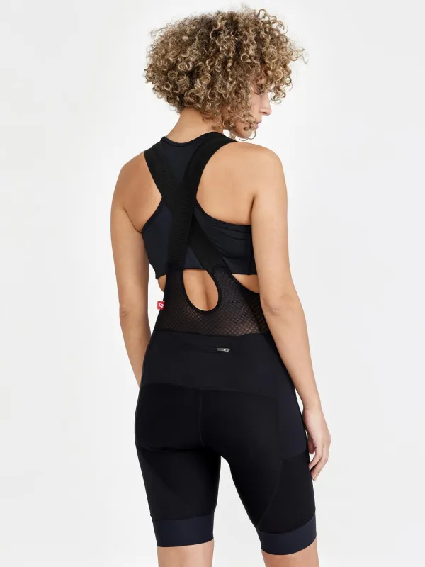 WOMEN'S ADV GRAVEL BIB SHORTS  - Black sold by Craft Sportswear
