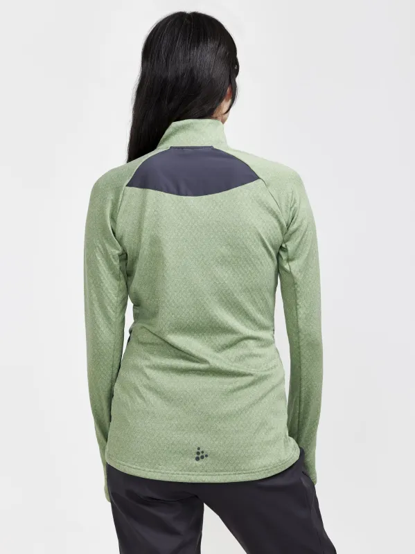 WOMEN'S CORE TRIM THERMAL MIDLAYER - JADE-MELANGE sold by Craft Sportswear