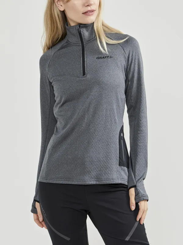WOMEN'S CORE TRIM THERMAL MIDLAYER - Dk Grey Melange sold by Craft Sportswear