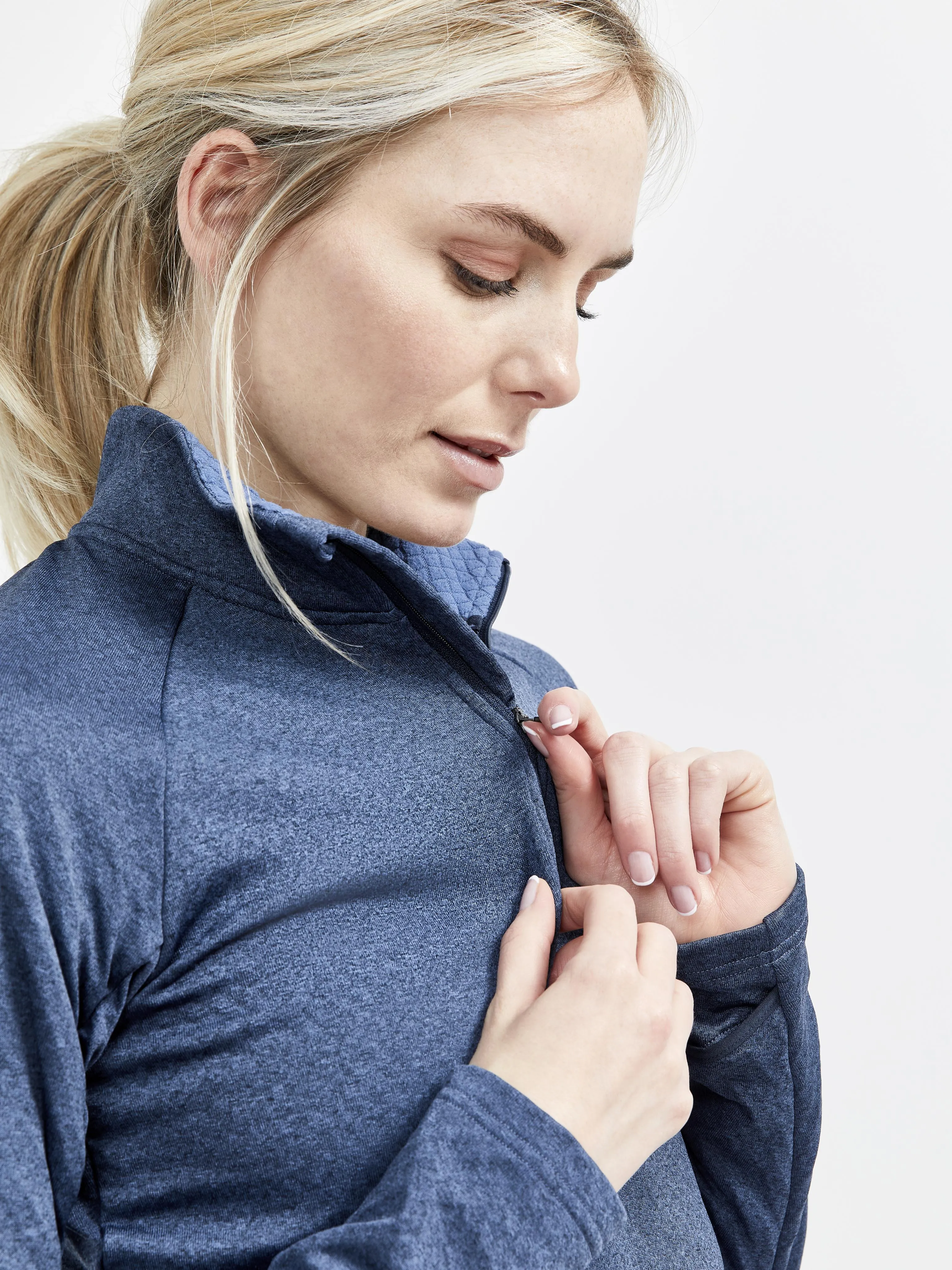 WOMEN'S CORE TRIM THERMAL MIDLAYER - BLUES-MELANGE sold by Craft Sportswear product image thumbnail 3