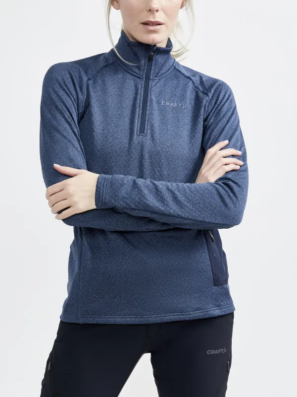 WOMEN'S CORE TRIM THERMAL MIDLAYER - BLUES-MELANGE sold by Craft Sportswear