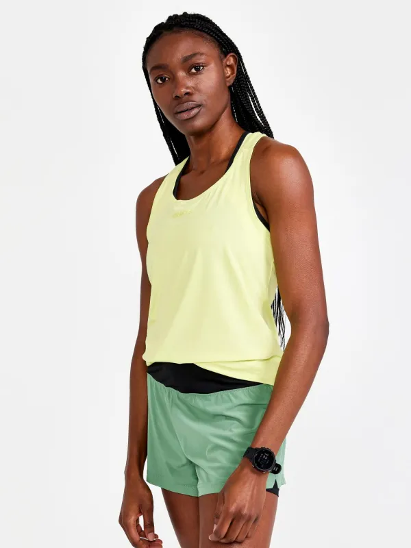 WOMEN'S ADV ESSENCE TRAINING SINGLET - GIALLO sold by Craft Sportswear