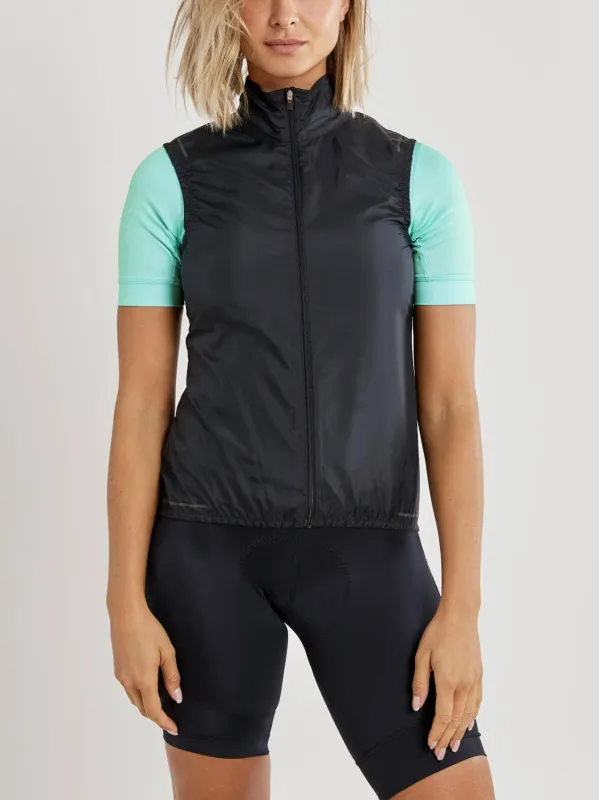 WOMEN'S ESSENCE LIGHT WIND CYCLING VEST  - Black sold by Craft Sportswear