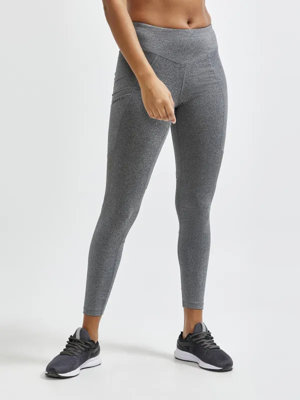 Women's ADV Essence Training Tights - Dk Grey Melange sold by Craft Sportswear