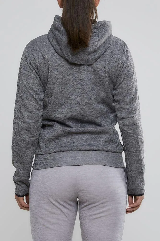 Women's Leisure Full Zip Hood - DARK GREY MELANGE sold by Craft Sportswear