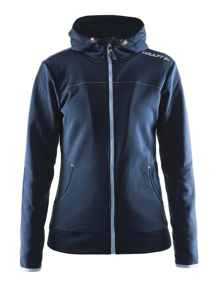 Women's Leisure Full Zip Hood - DK NAVY sold by Craft Sportswear
