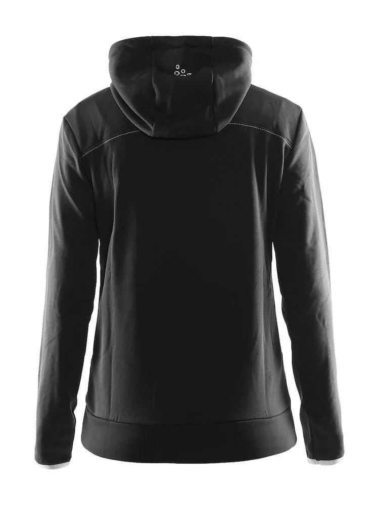 Women's Leisure Full Zip Hood - BLACK/PLATINUM sold by Craft Sportswear