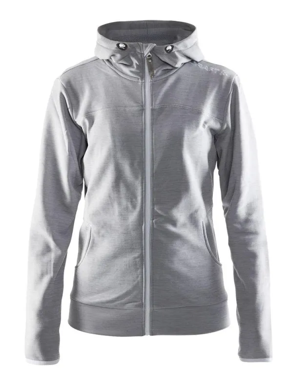 Women's Leisure Full Zip Hood - GREY made by Craft Sportswear