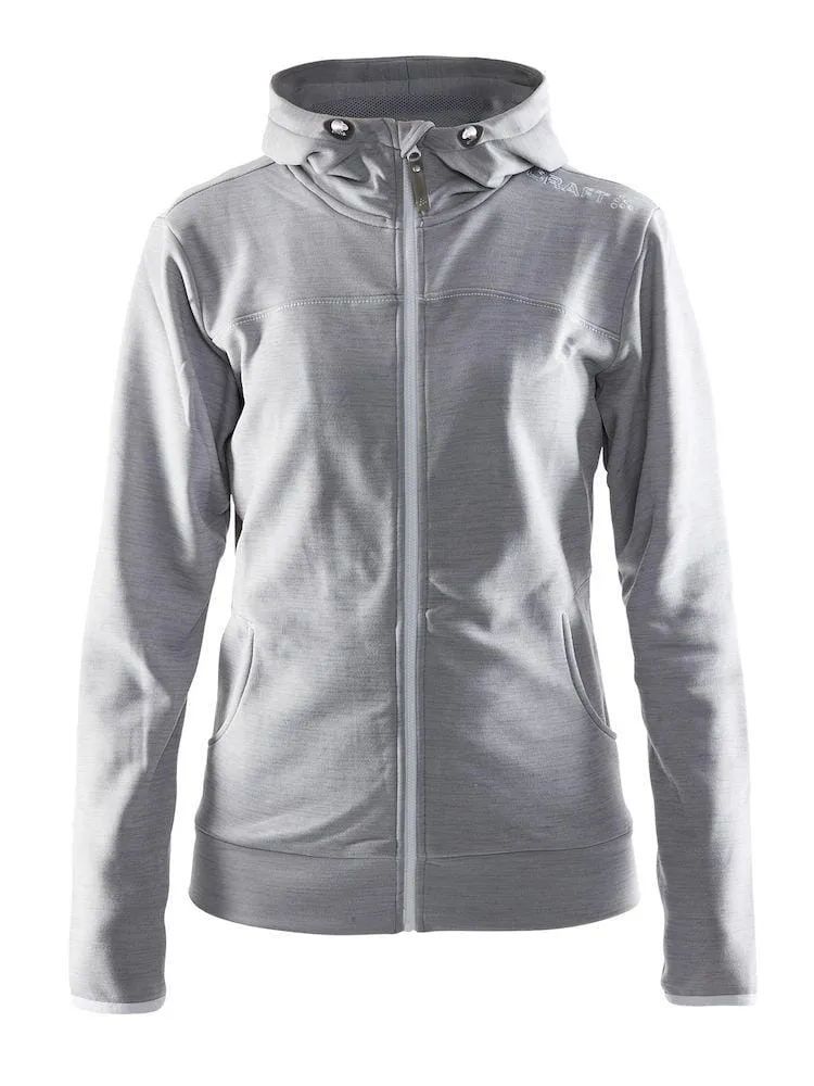 Women's Leisure Full Zip Hood - GREY sold by Craft Sportswear