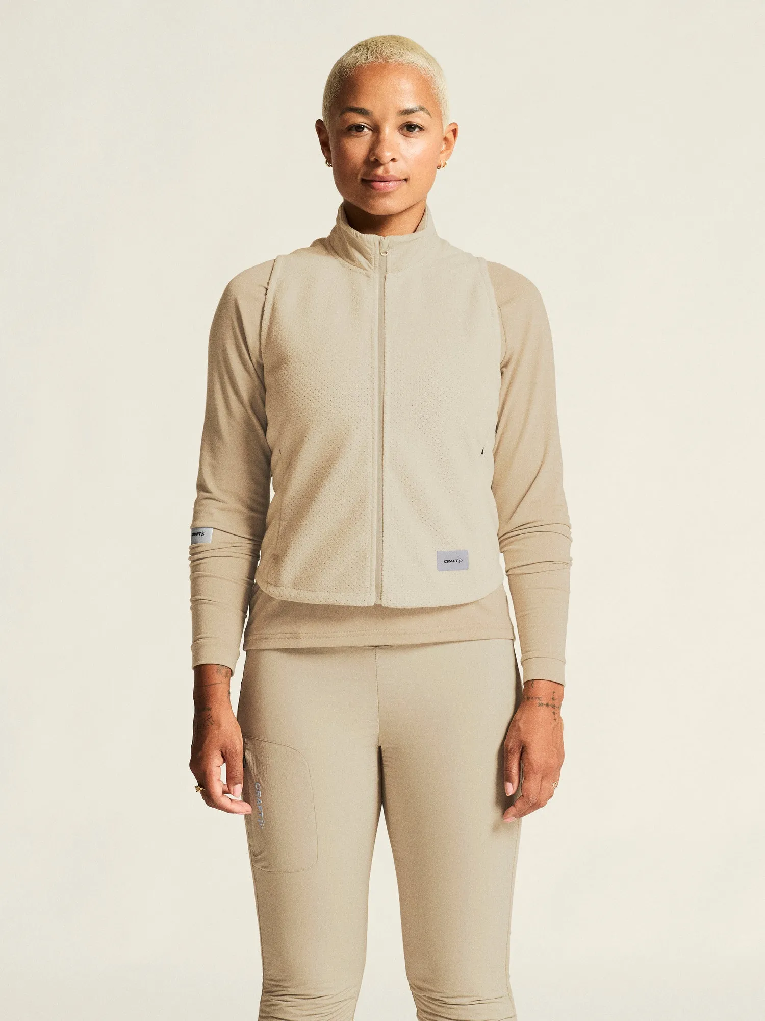 Women's SubZ Fleece Running Vest - Plaster sold by Craft Sportswear product image thumbnail 2