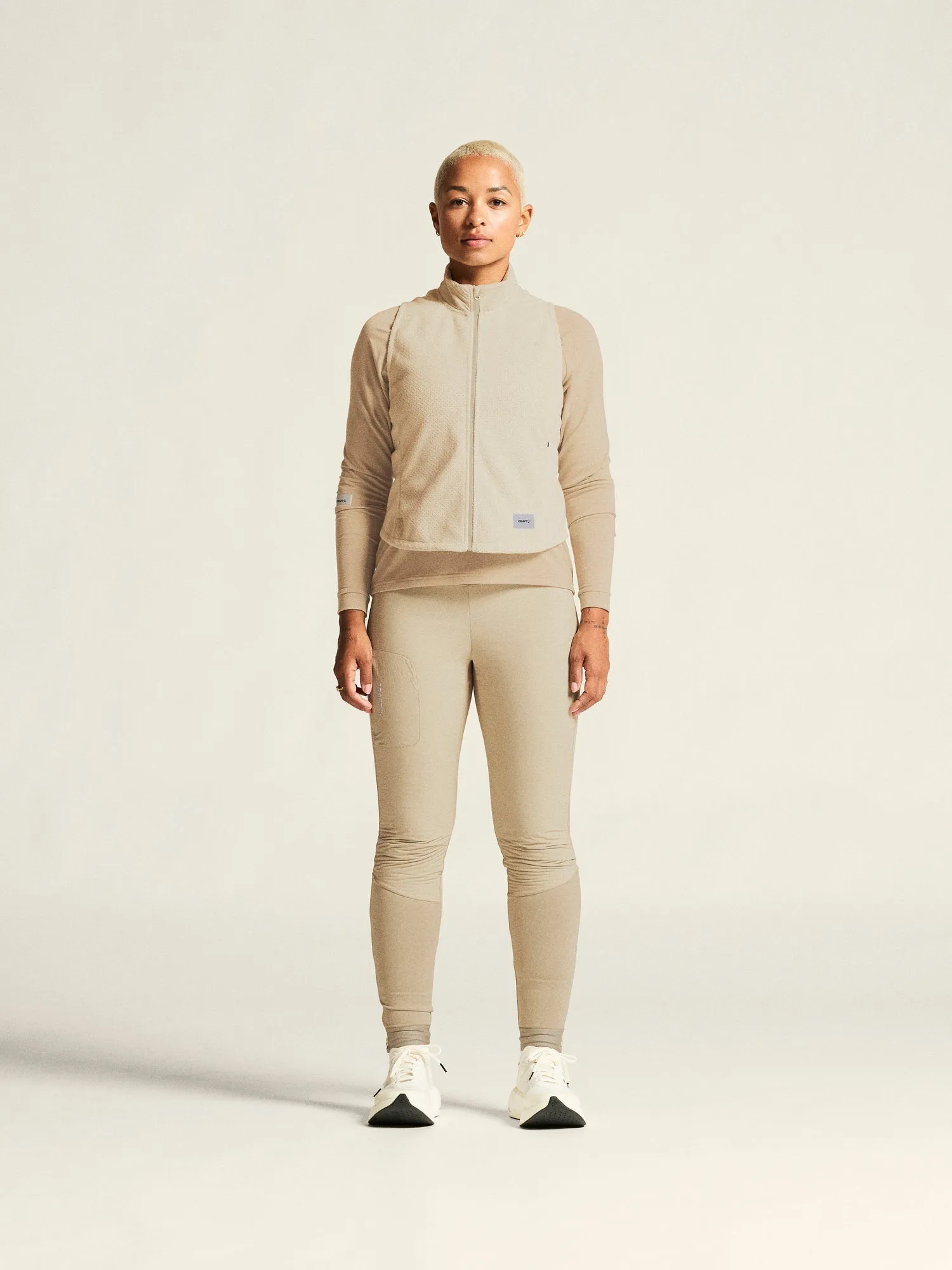 Women's SubZ Fleece Running Vest - Plaster sold by Craft Sportswear