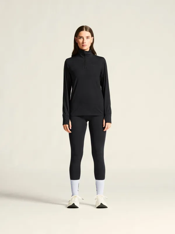 Women's Flow HZ LS - Black Melange sold by Craft Sportswear