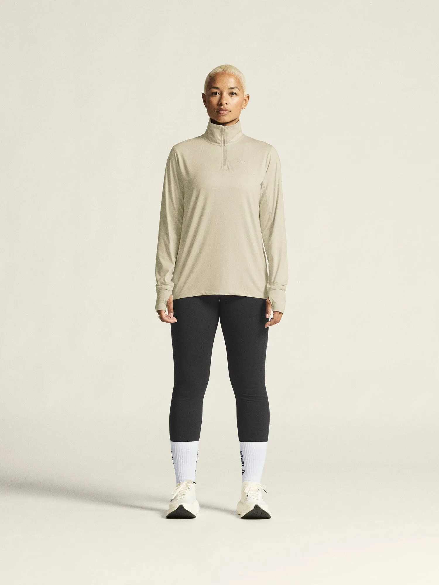 Women's Flow HZ LS - PLASTER-MELANGE sold by Craft Sportswear