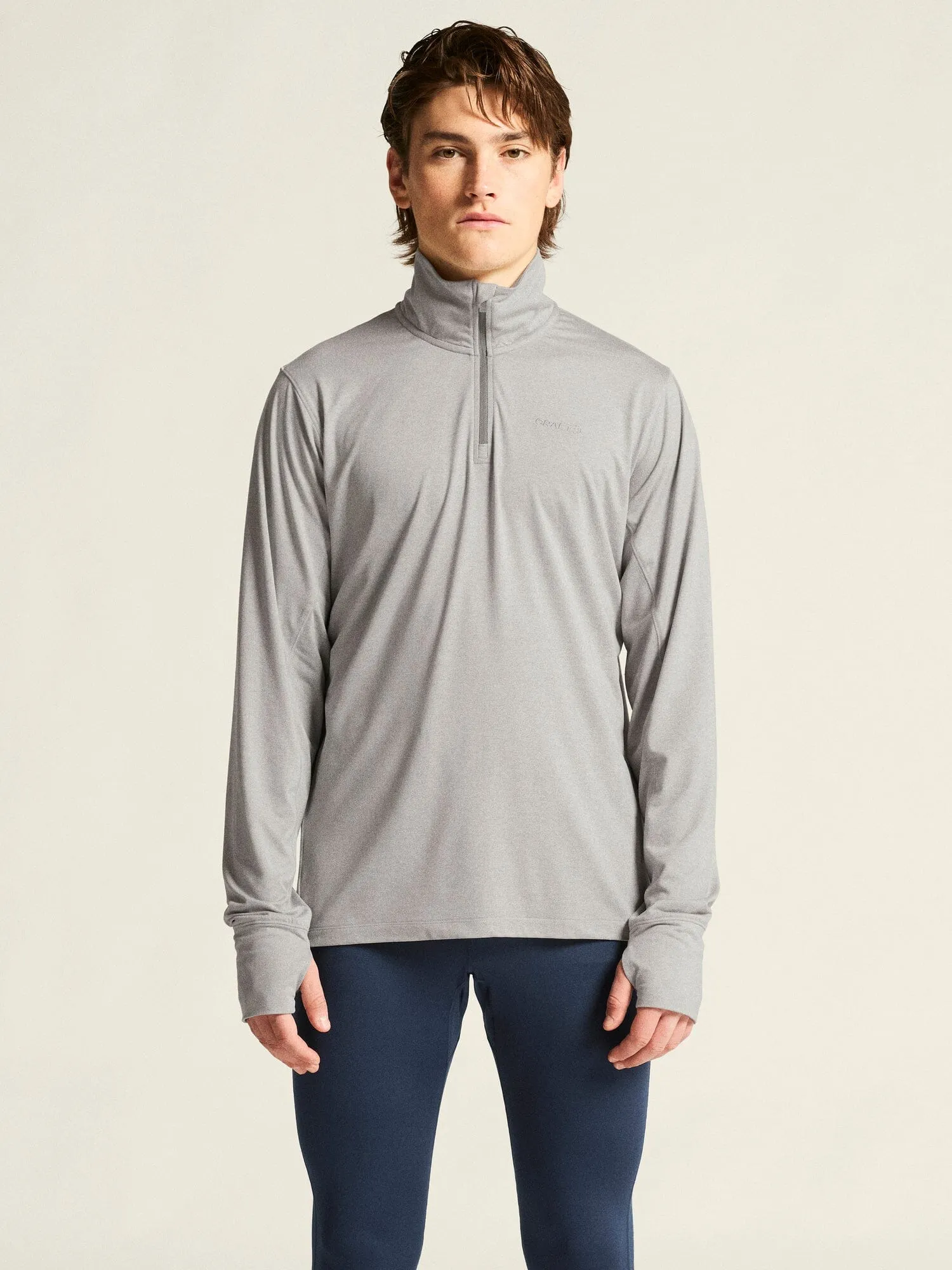 Men's Flow HZ LS - Grey Melange sold by Craft Sportswear product image thumbnail 2