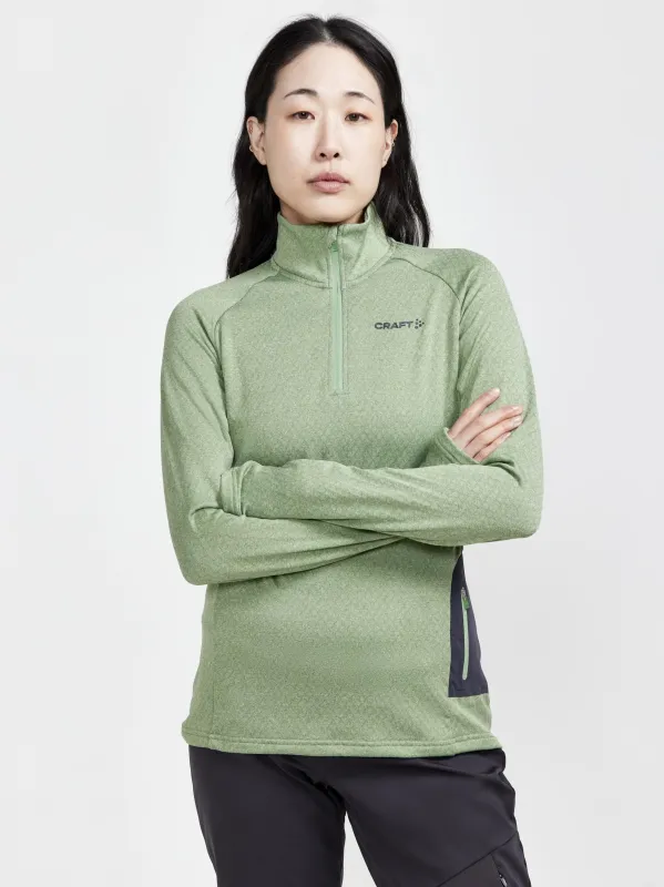 WOMEN'S CORE TRIM THERMAL MIDLAYER  - JADE-MELANGE sold by Craft Sportswear