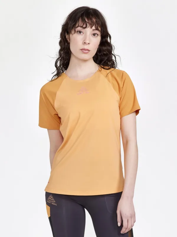 Women's Pro Trail Running Short Sleeve Tee - PEACH-DESERT made by Craft Sportswear