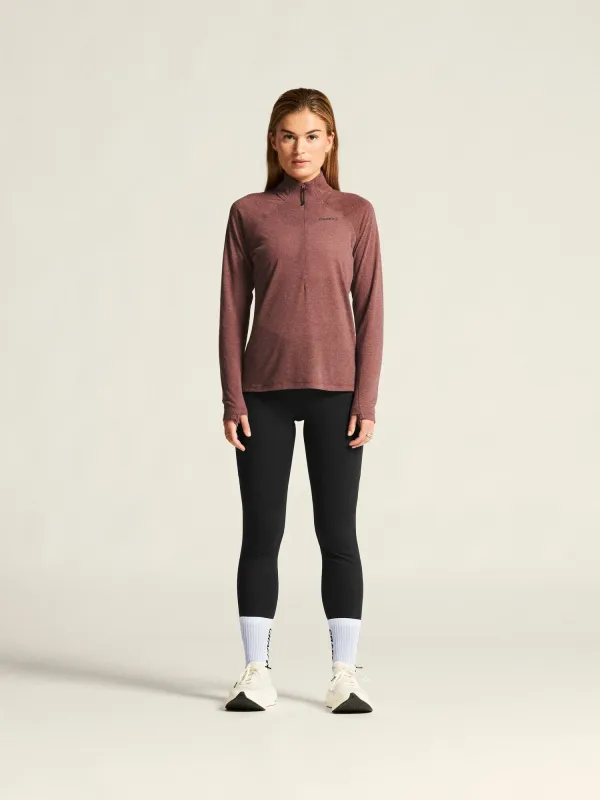 Women's ADV SubZ Wool Long Sleeve Tee 3 - Rose Brown/Melange made by Craft Sportswear
