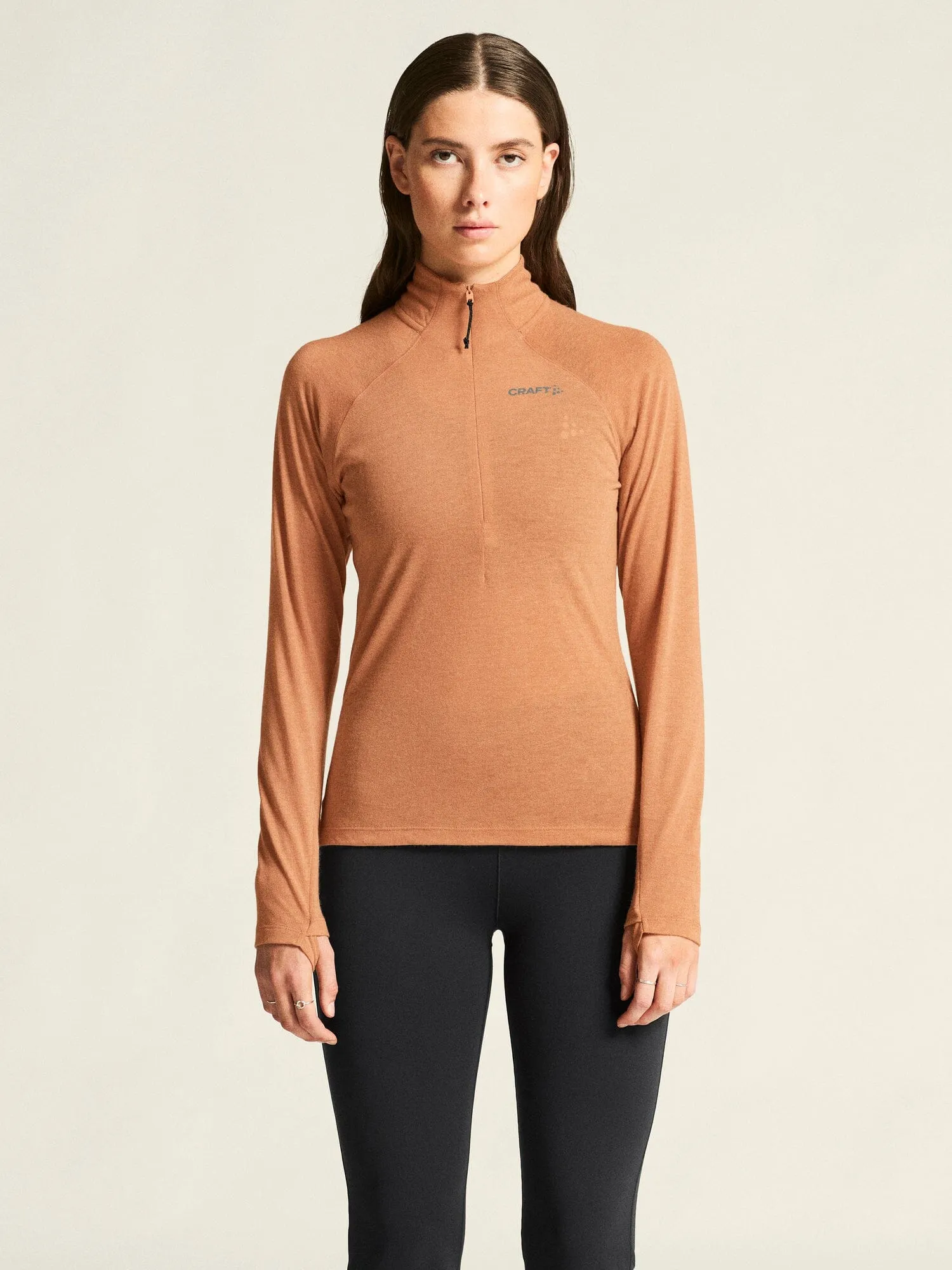 Women's ADV SubZ Wool Long Sleeve Tee 3 - Syrup/Melange sold by Craft Sportswear product image thumbnail 2