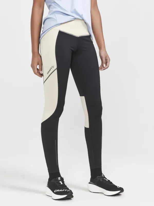 WOMEN'S ADV ESSENCE WARM TIGHTS - BLACK-ECRU sold by Craft Sportswear