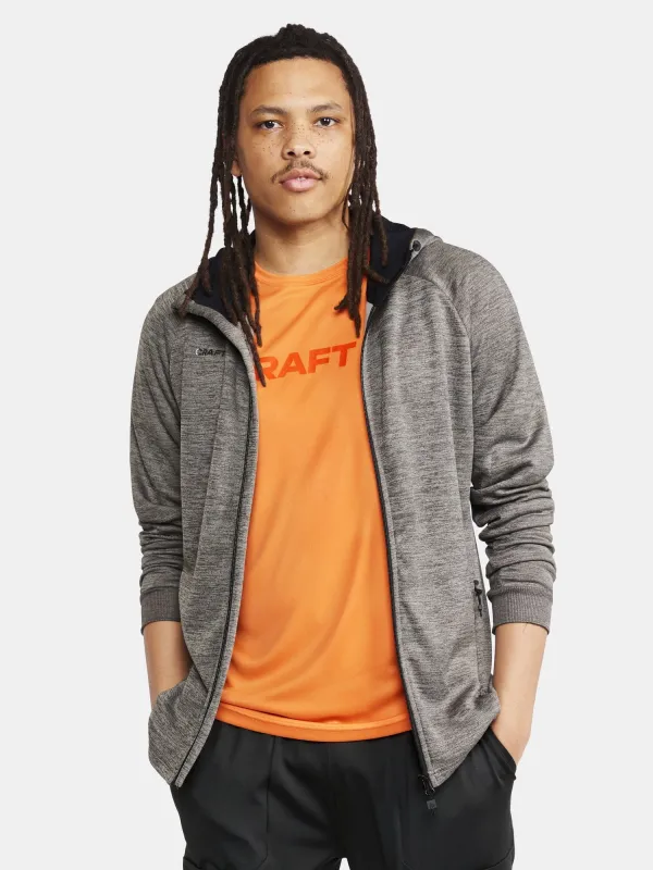 Men's ADV Unify Full-Zip Hood - Dk Grey Melange made by Craft Sportswear