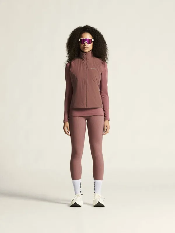 Women's ADV Essence Warm Running Vest 2 - ROSE BROWN made by Craft Sportswear