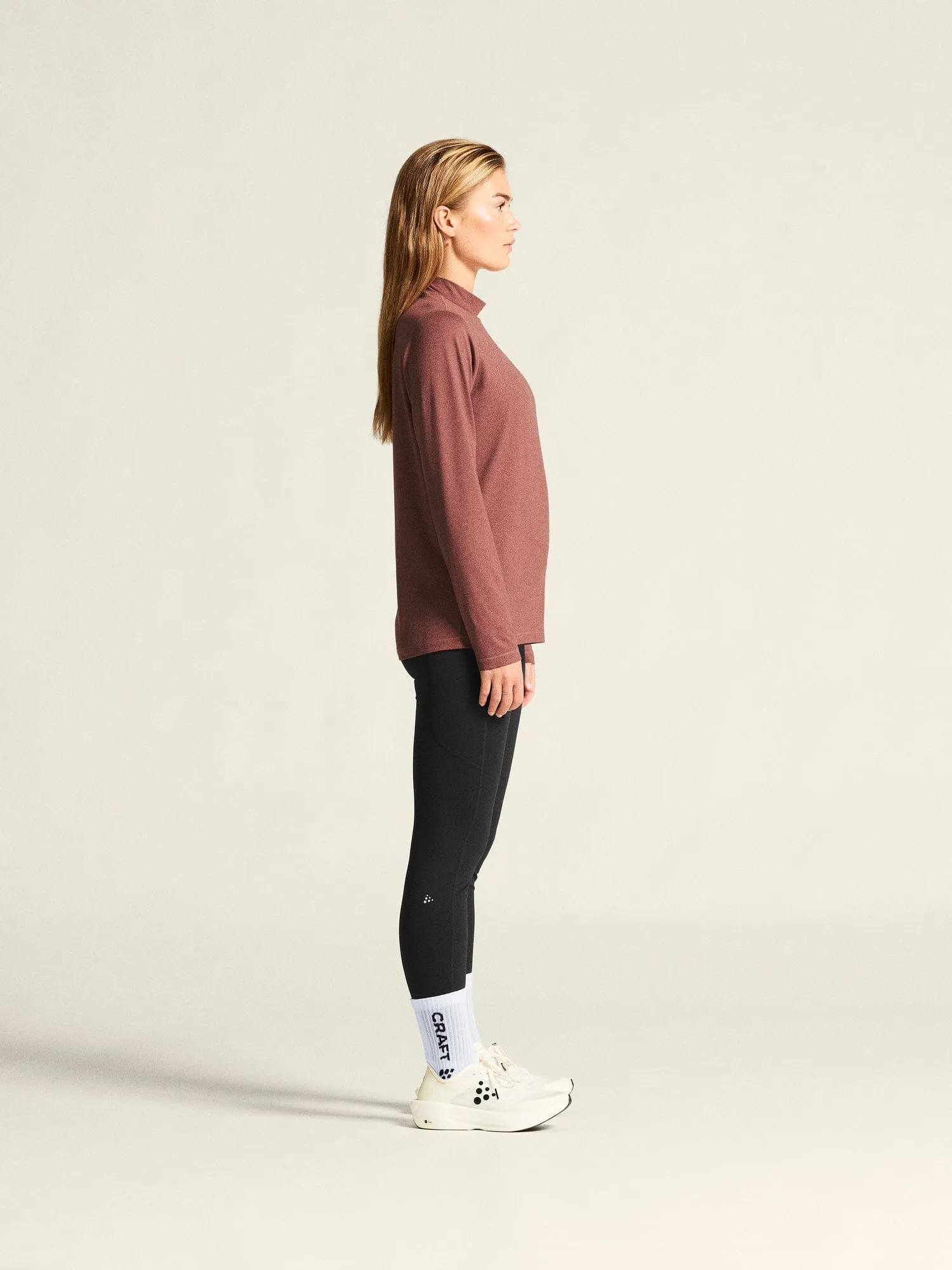 Women's Flow Ms Longsleeve - Rose Brown Melange sold by Craft Sportswear product image thumbnail 5