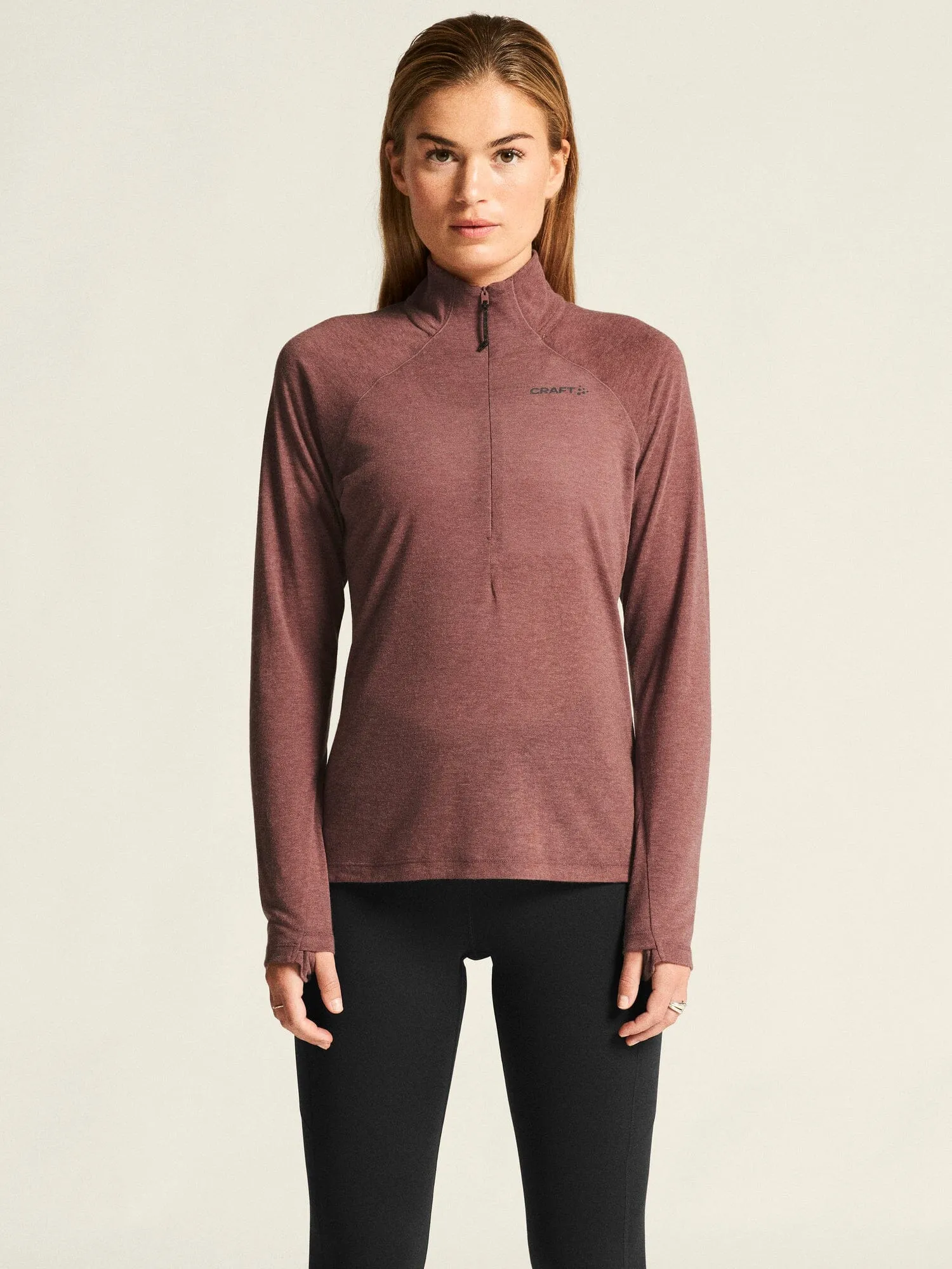 Women's ADV SubZ Wool Longsleeve Tee 3 - Rose Brown/Melange sold by Craft Sportswear product image thumbnail 2