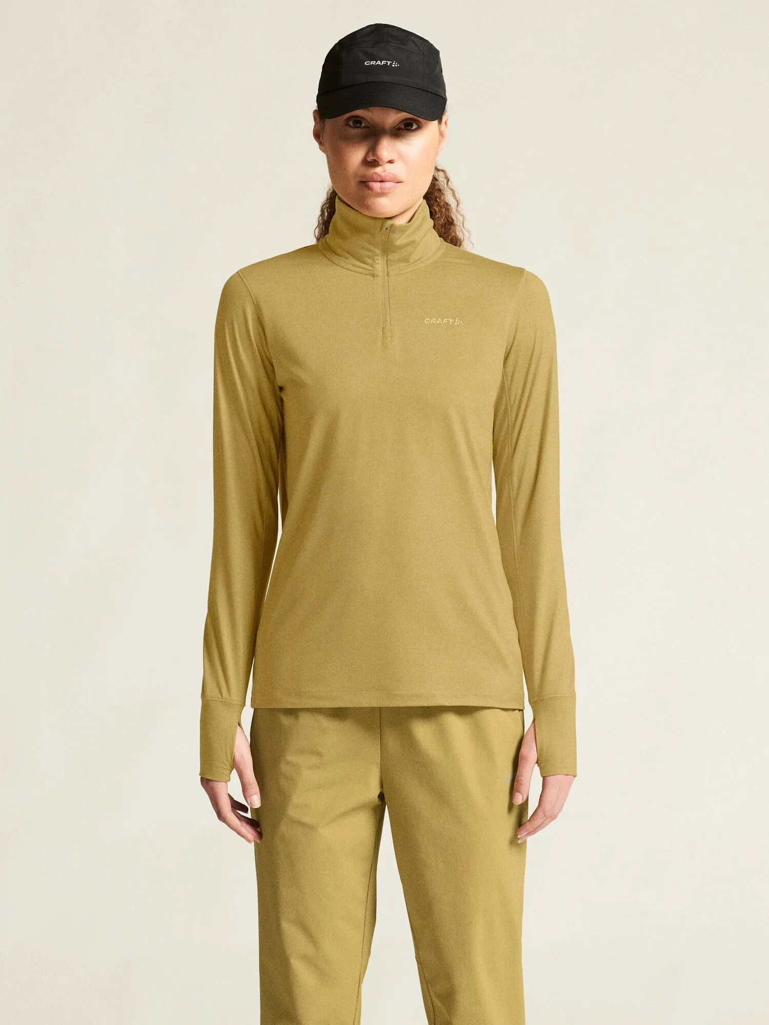 Women's Flow Half-Zip Longsleeve - KHAKI MELANGE sold by Craft Sportswear product image thumbnail 2