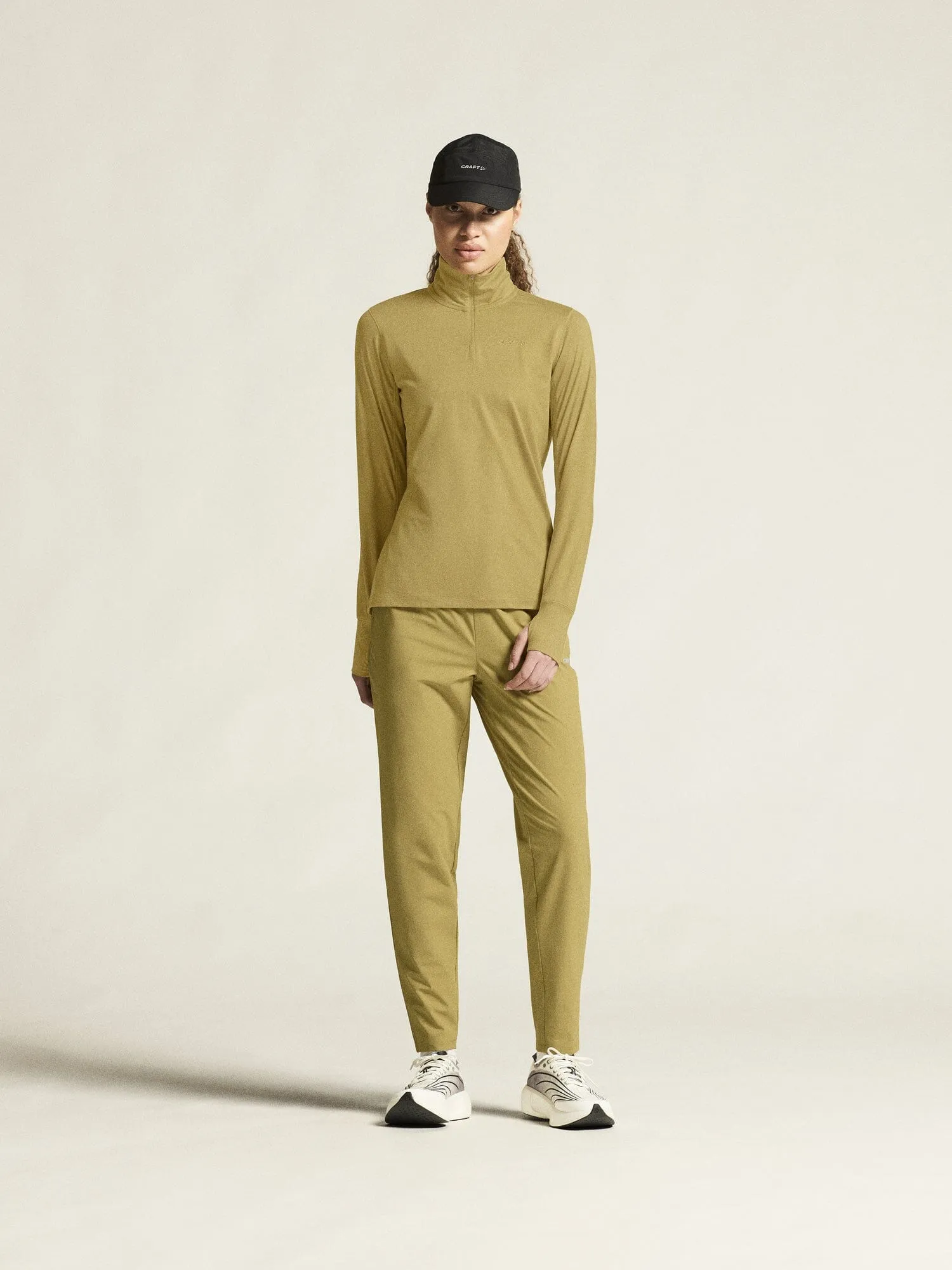 Women's Flow Half-Zip Longsleeve - KHAKI MELANGE sold by Craft Sportswear