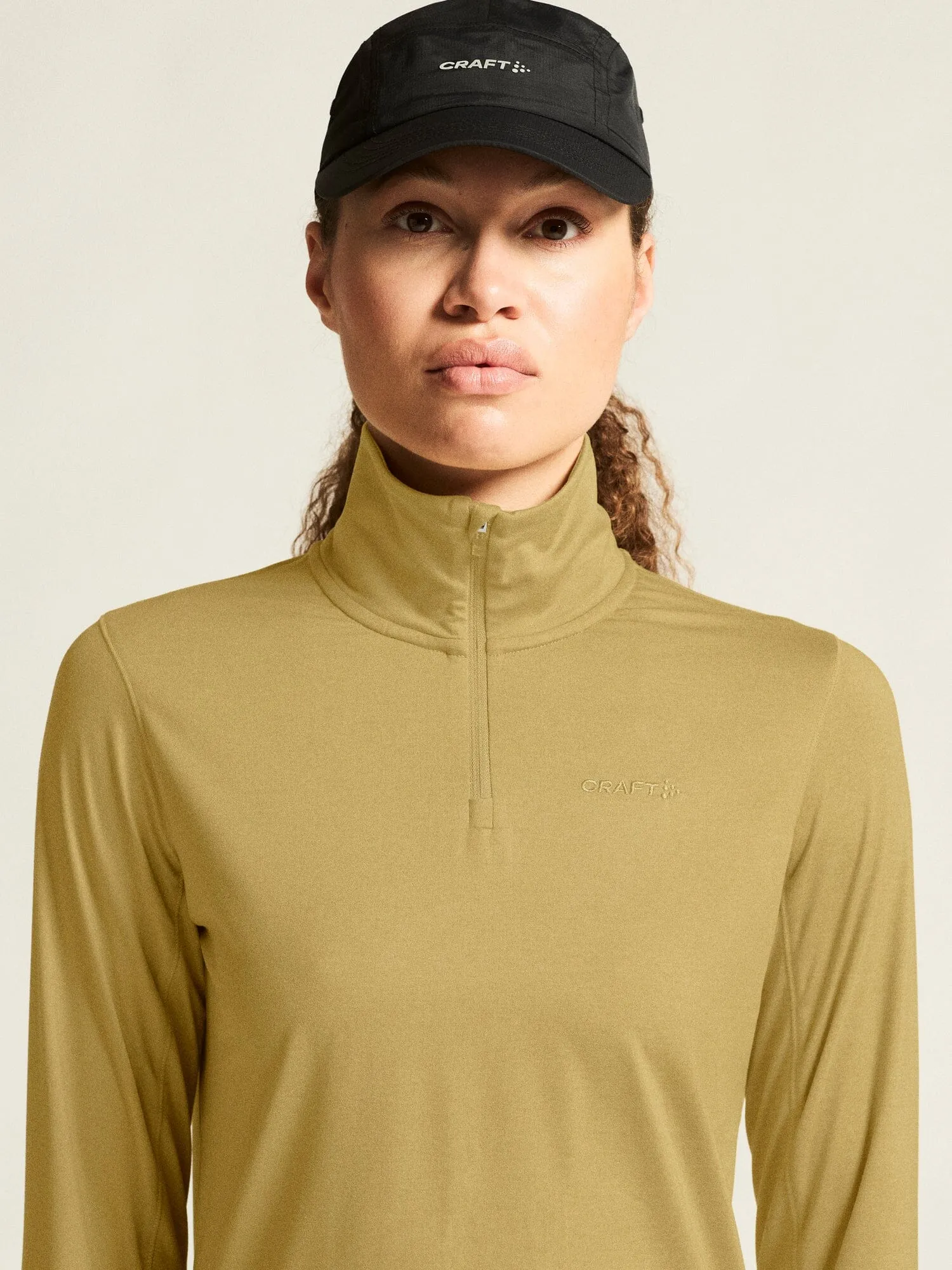Women's Flow Half-Zip Longsleeve - KHAKI MELANGE sold by Craft Sportswear product image thumbnail 3