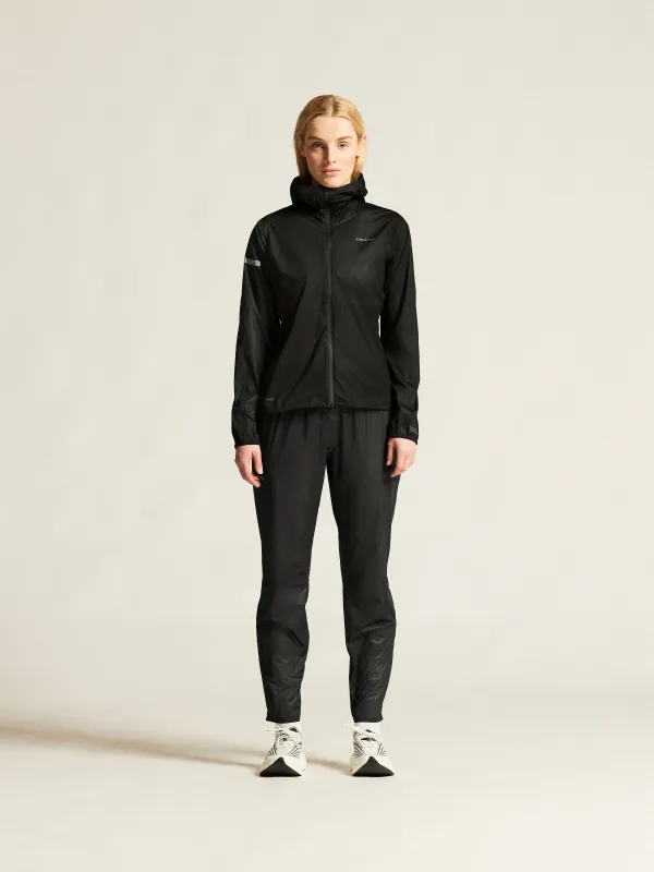 Women's Pro Hydro Lightweight Jacket - Black/Black made by Craft Sportswear
