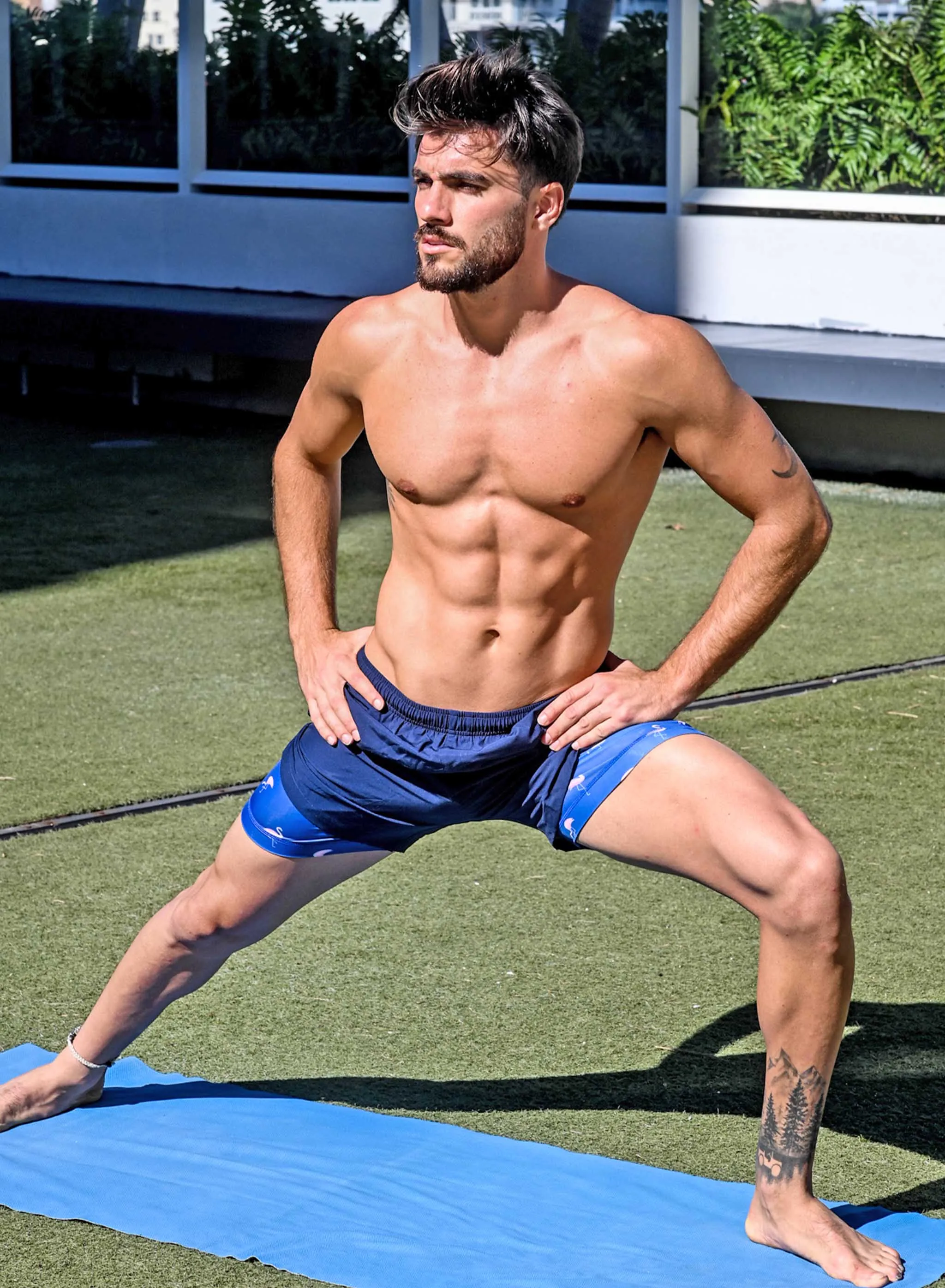 Performance Gym Short + Compression Liner - Navy sold by Bermies