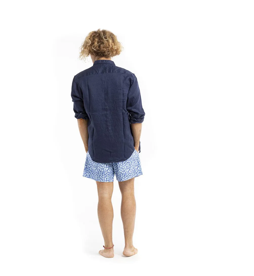 Linen Shirt - Navy sold by Bermies product image thumbnail 4