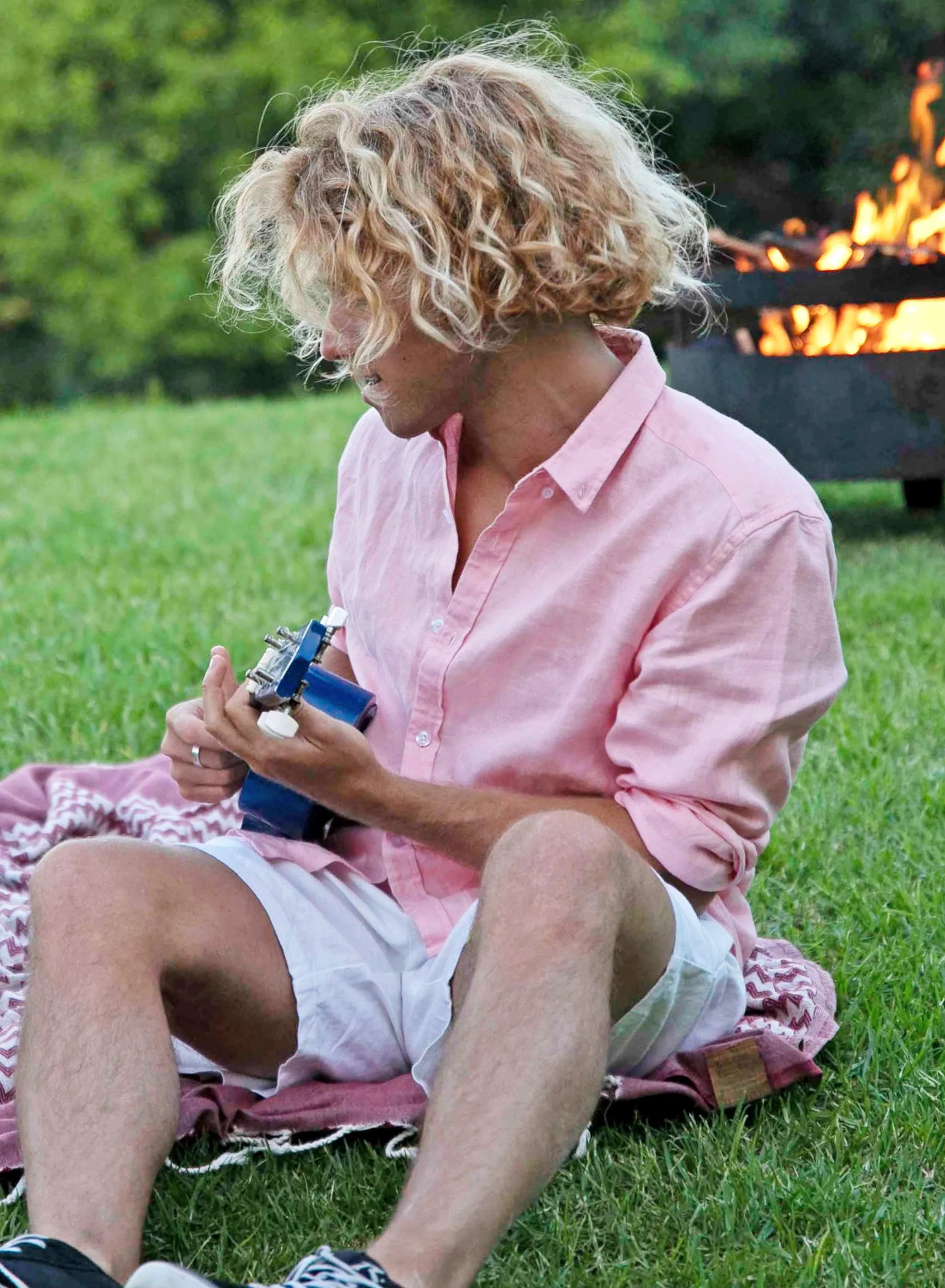 Linen Shirt - Pink sold by Bermies